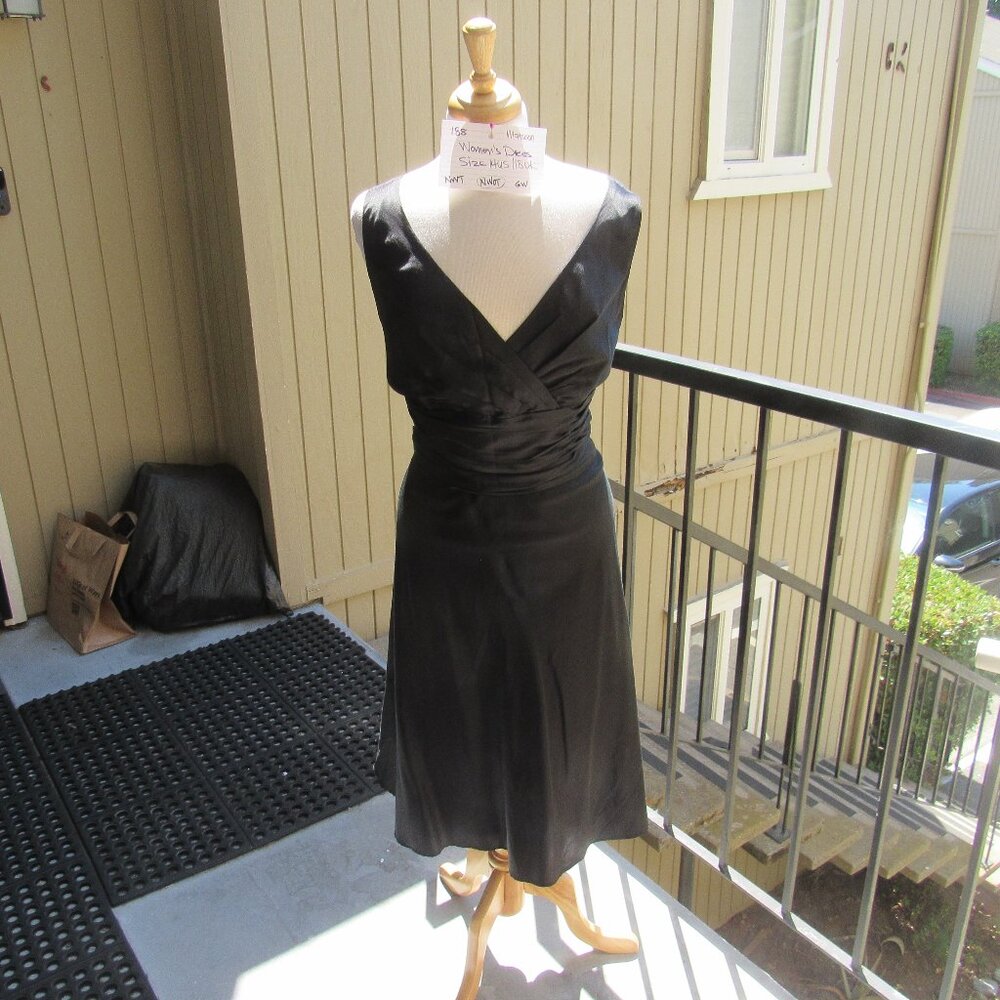 #188  NEW WOMEN'S SILK/COTTON BLEND BLACK DRESS BY MONSOON  (SIZE 14US / 18UK)